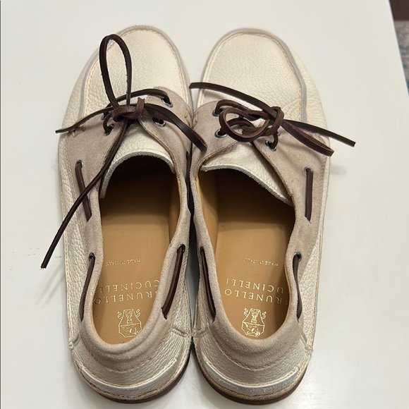 Brunello Cucinelli Cream and Brown Loafers